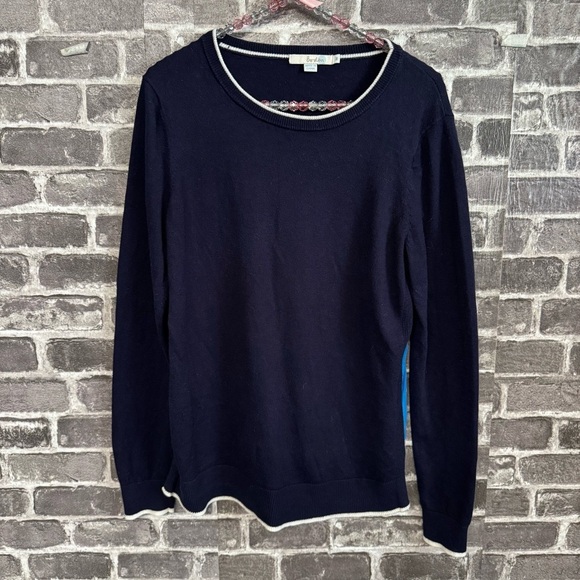 Boden wool blend sweater polka dot back navy blue - Picture 1 of 10